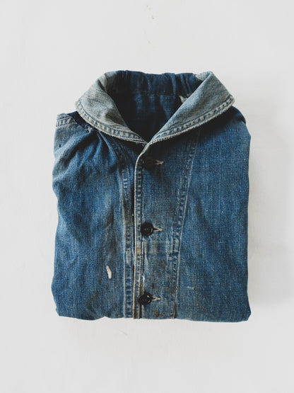 1940's Rare Paint Splattered USN Shawl Collar - S