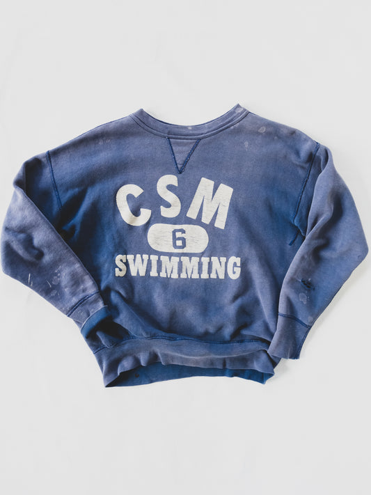 1950's Faded " CSM Swimming " Sweat - M