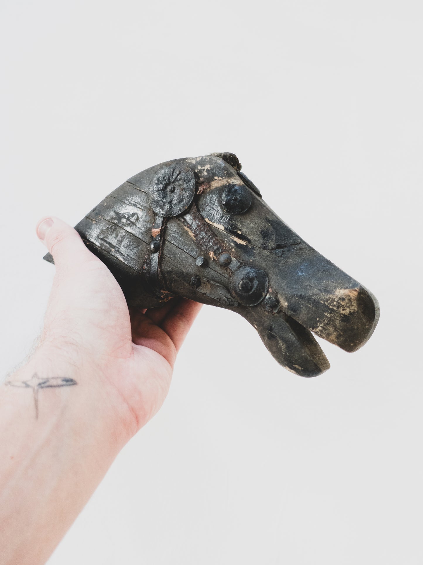 19th c. Hand Carved Horse Fragment
