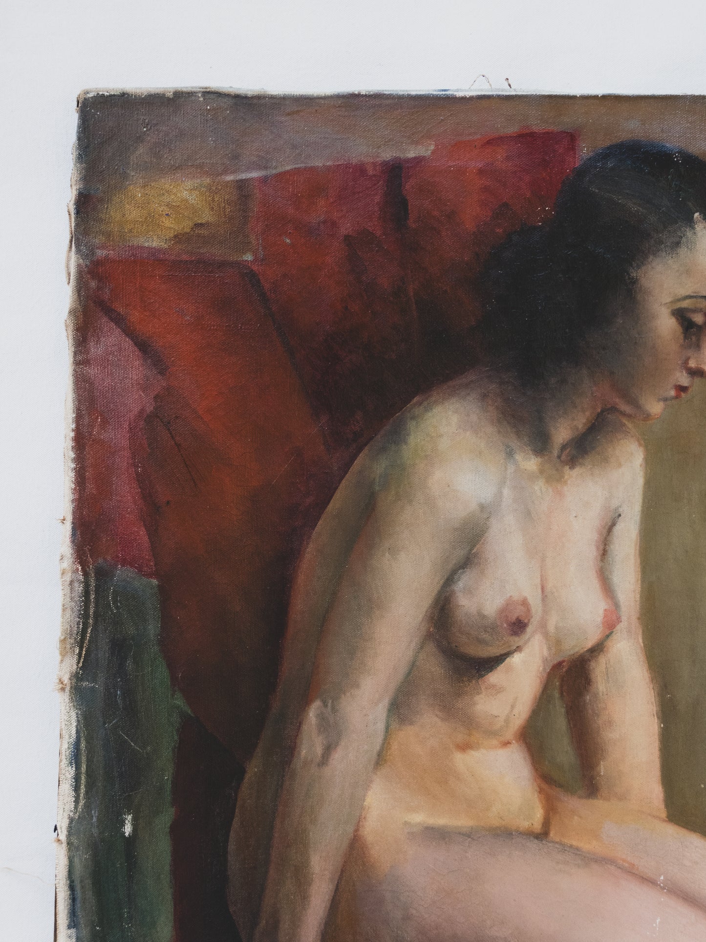 1940's Distressed Nude Oil Painting