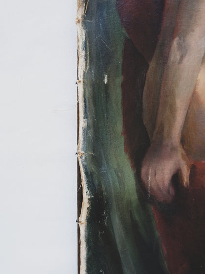1940's Distressed Nude Oil Painting