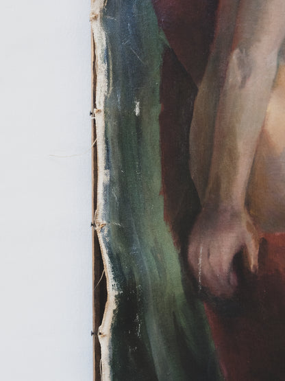 1940's Distressed Nude Oil Painting