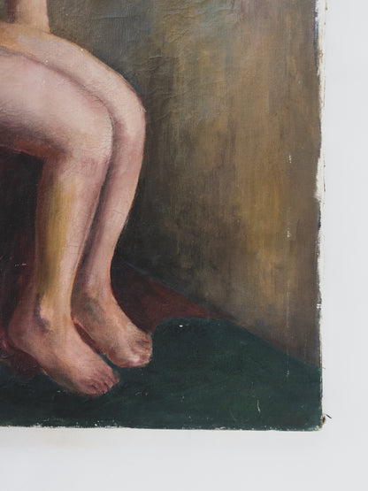1940's Distressed Nude Oil Painting