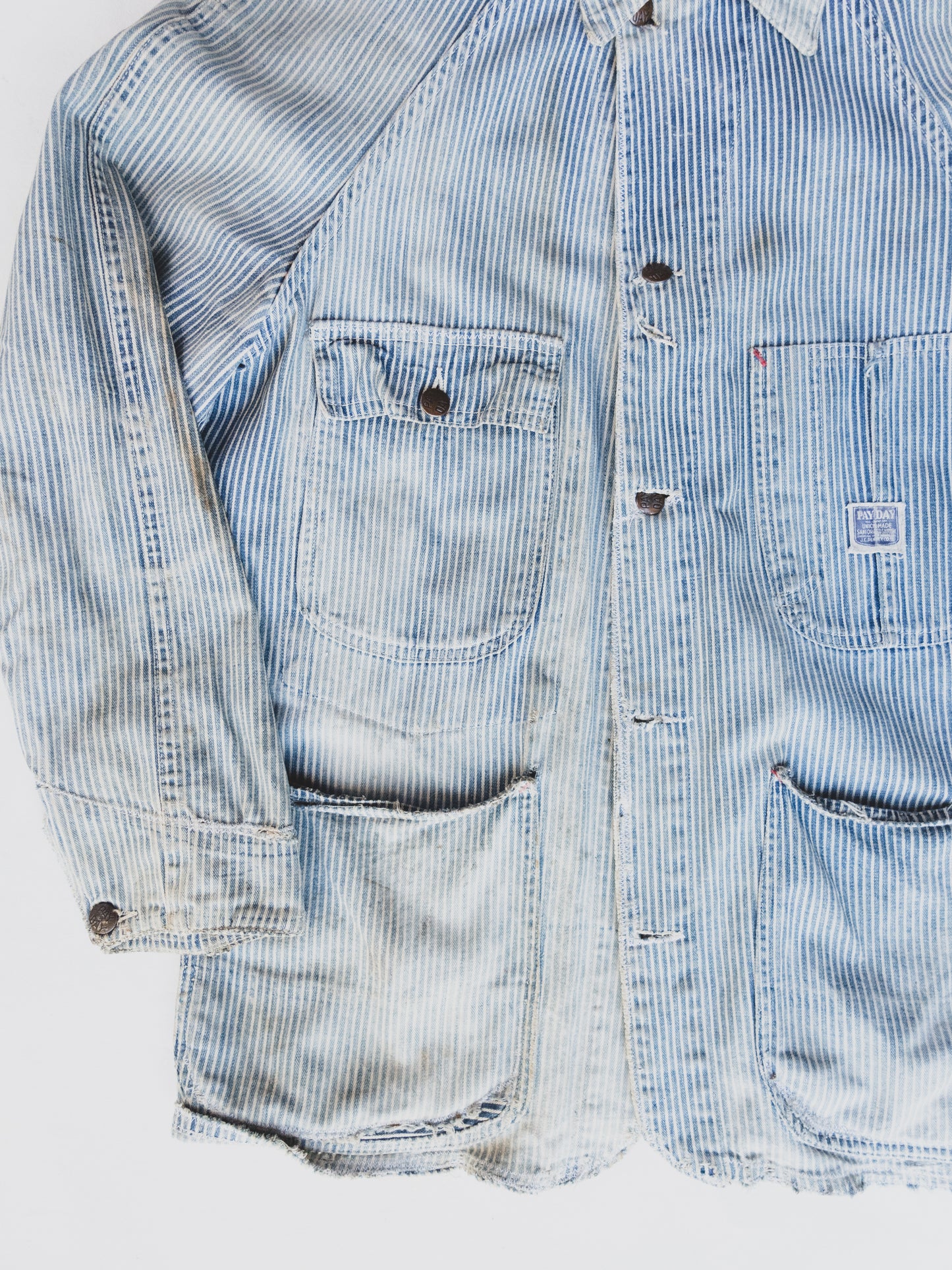 1940's Rare Faded Hickory Stripe Chore - M