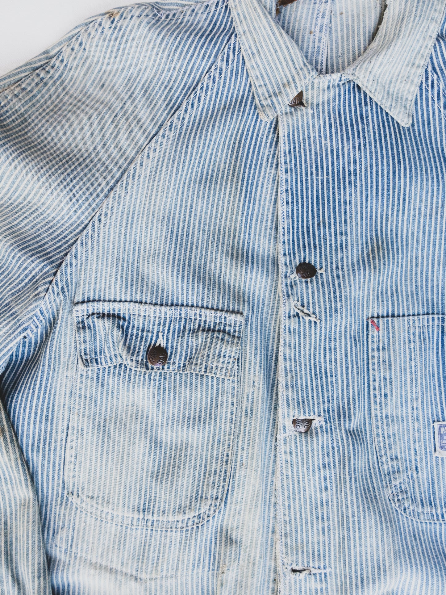 1940's Rare Faded Hickory Stripe Chore - M