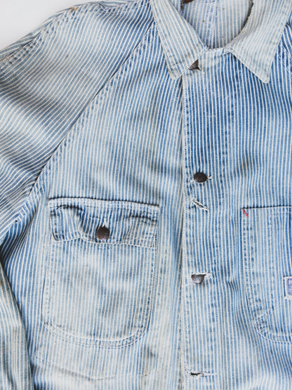 1940's Rare Faded Hickory Stripe Chore - M