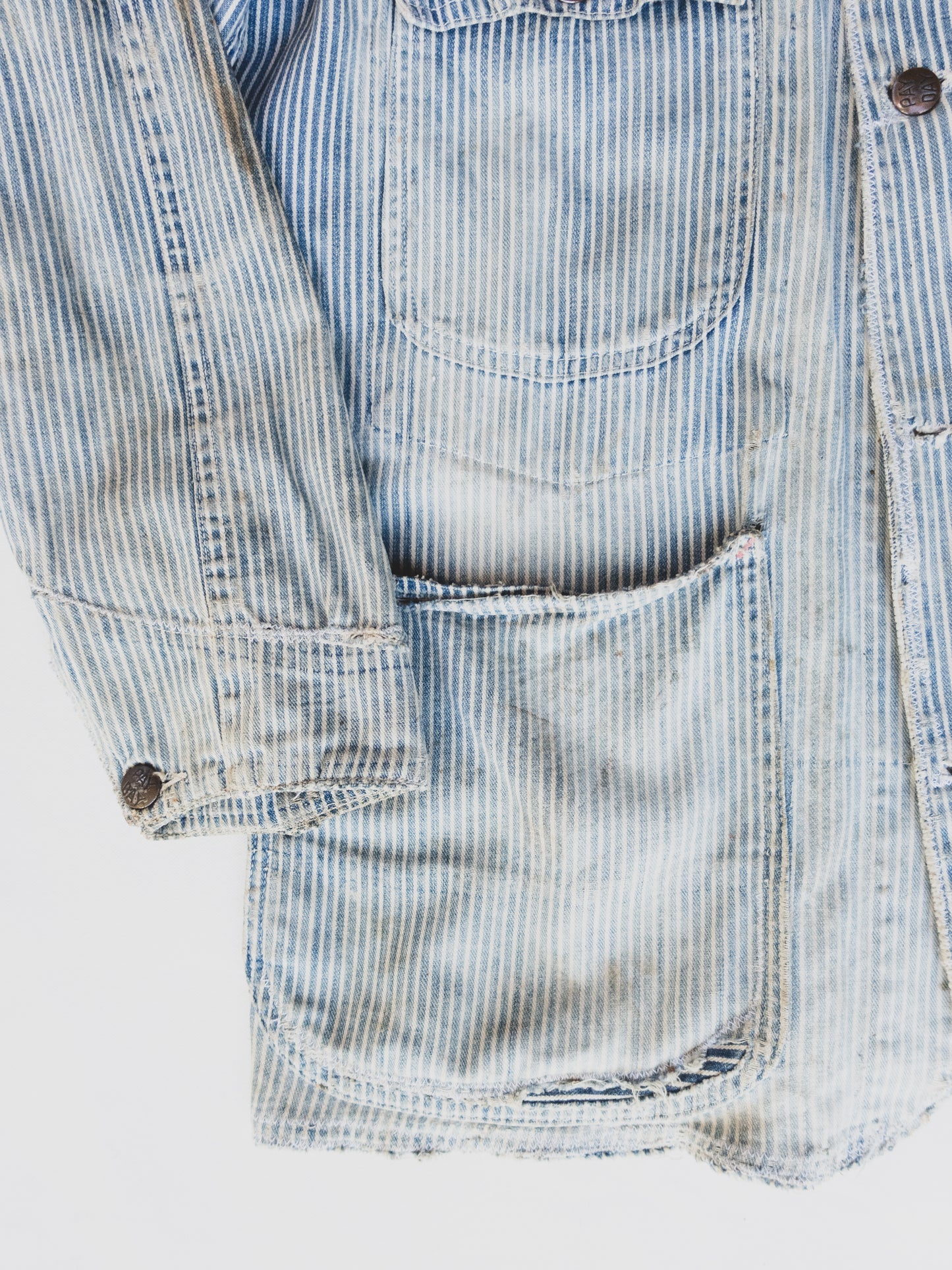 1940's Rare Faded Hickory Stripe Chore - M