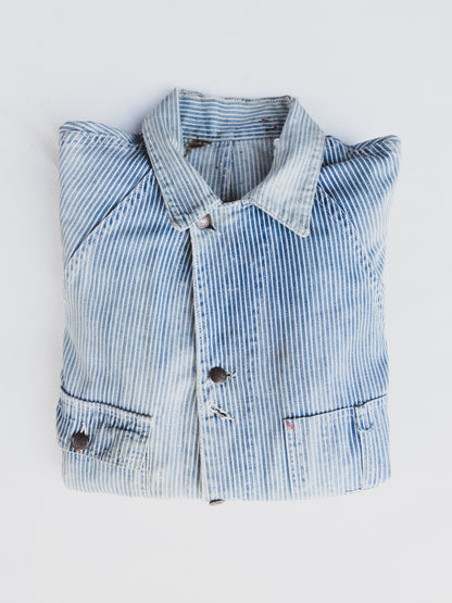1940's Rare Faded Hickory Stripe Chore - M
