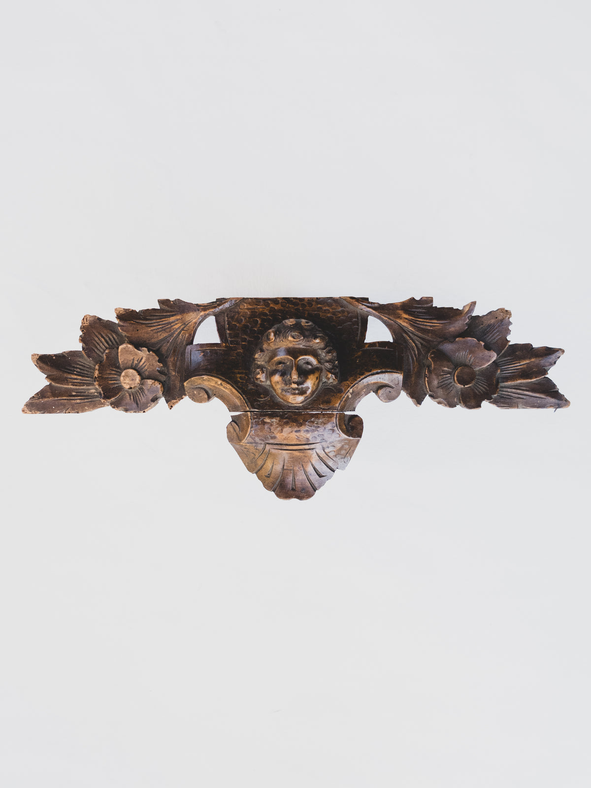 19th c. Hand Carved Cherub Fragment