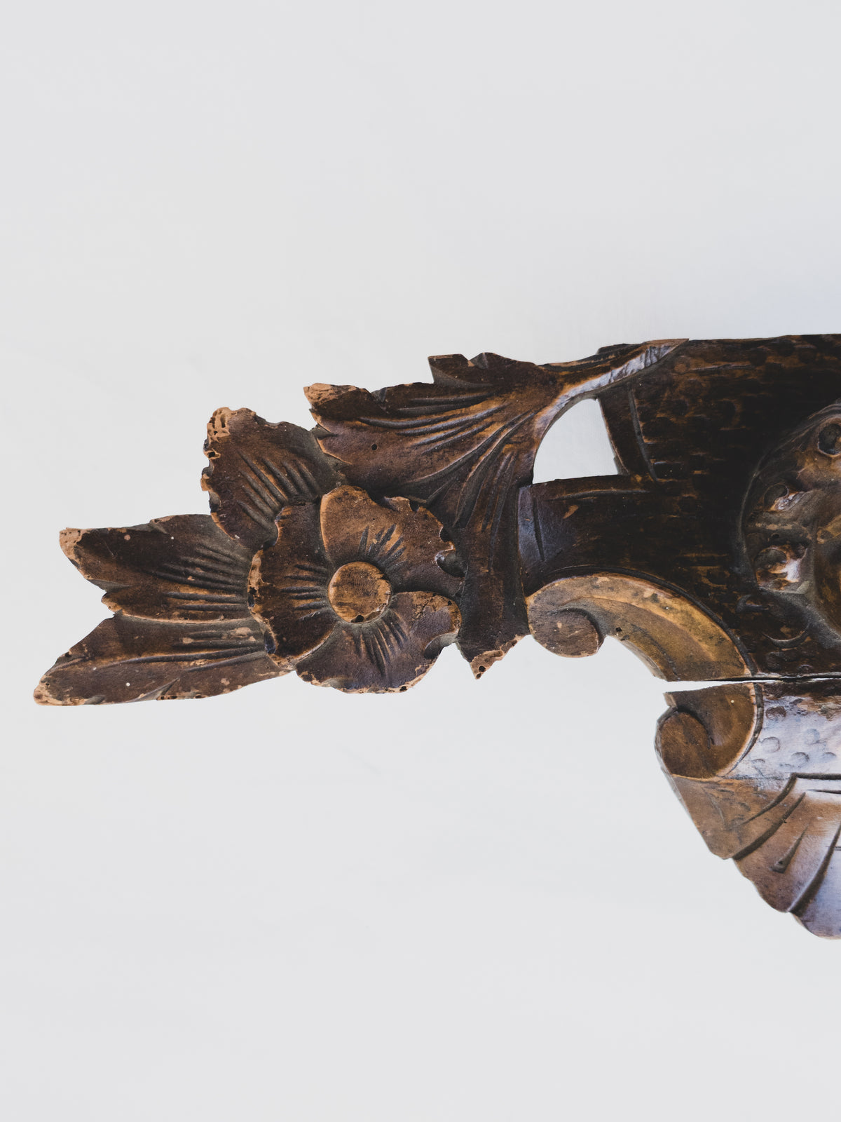 19th c. Hand Carved Cherub Fragment