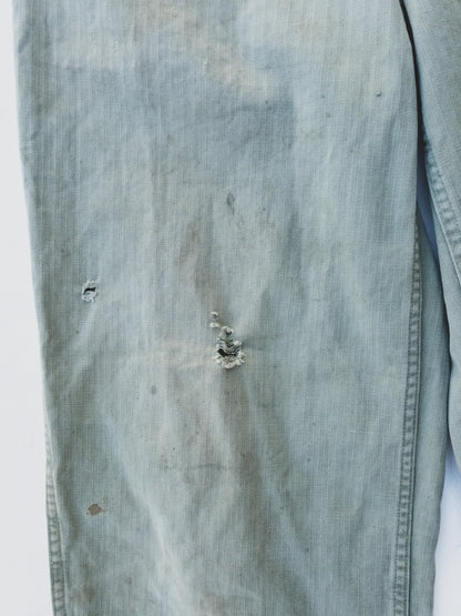 1940's Faded + Patched HBT Pants - 30x29