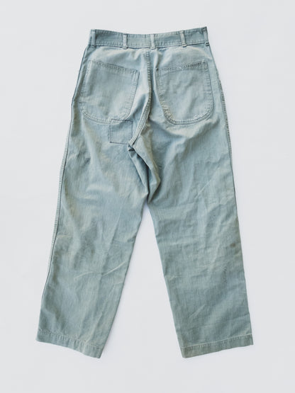 1940's Faded + Patched HBT Pants - 30x29