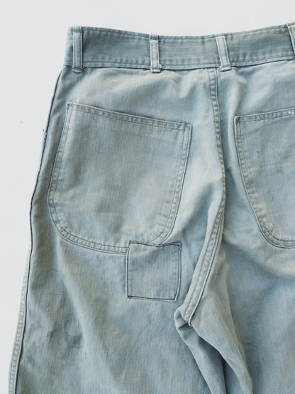 1940's Faded + Patched HBT Pants - 30x29
