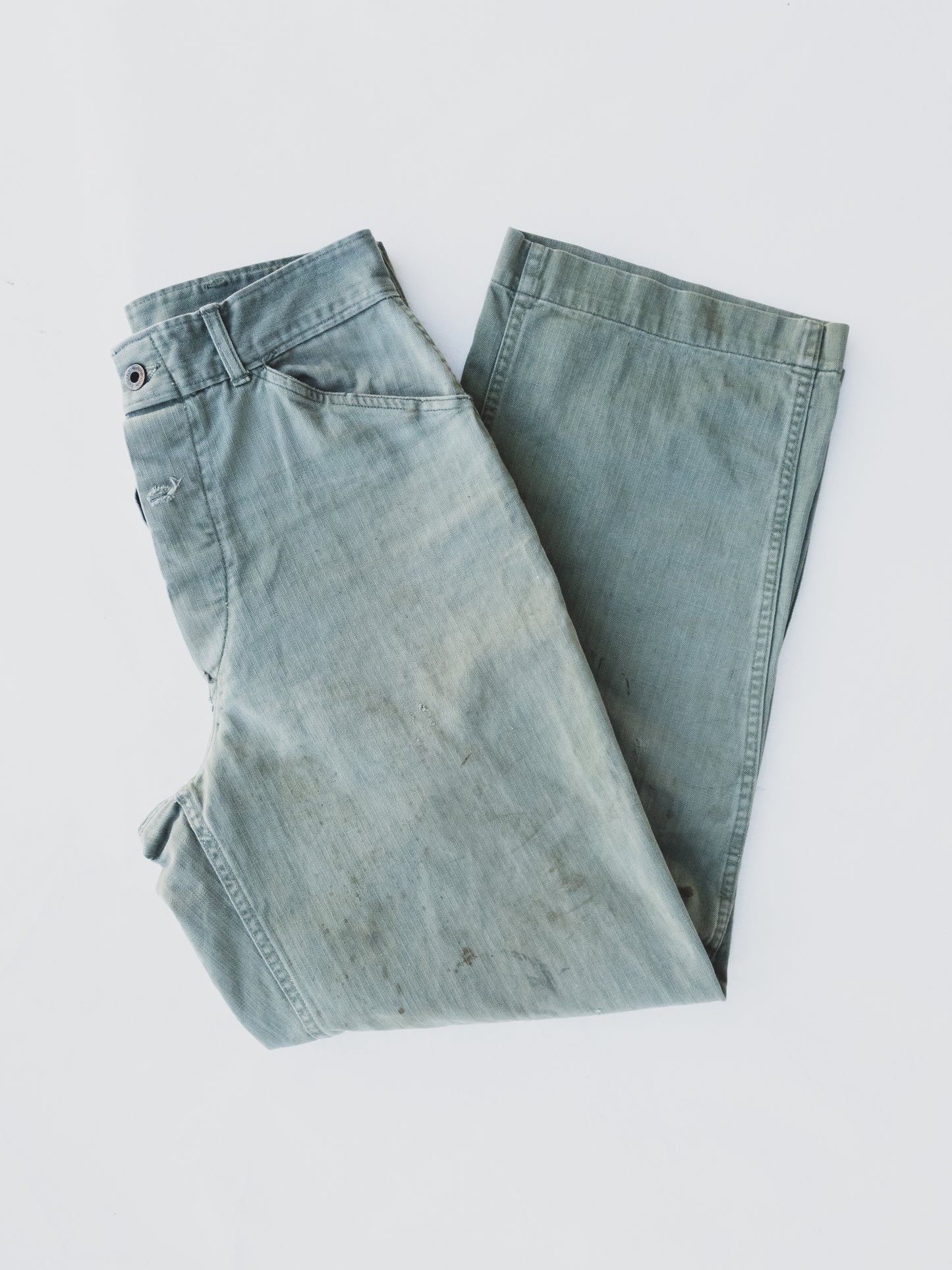 1940's Faded + Patched HBT Pants - 30x29