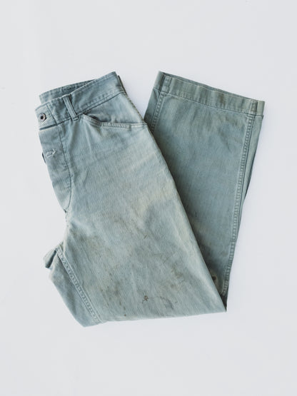 1940's Faded + Patched HBT Pants - 30x29