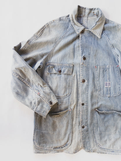 1940's Rare Faded Hickory Stripe Chore - M