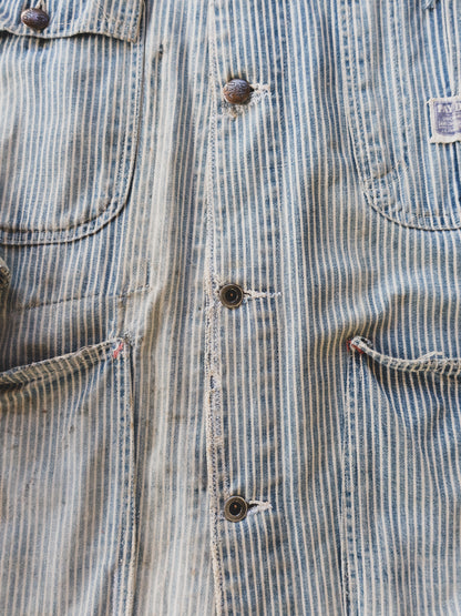 1940's Rare Faded Hickory Stripe Chore - M