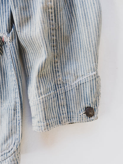 1940's Rare Faded Hickory Stripe Chore - M