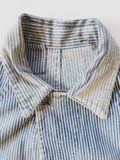 1940's Rare Faded Hickory Stripe Chore - M