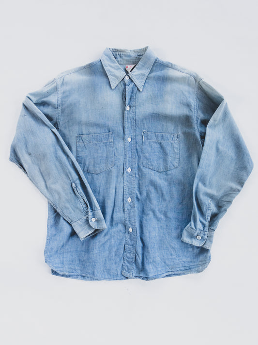 1940's Beautifully Faded Chambray - M/L