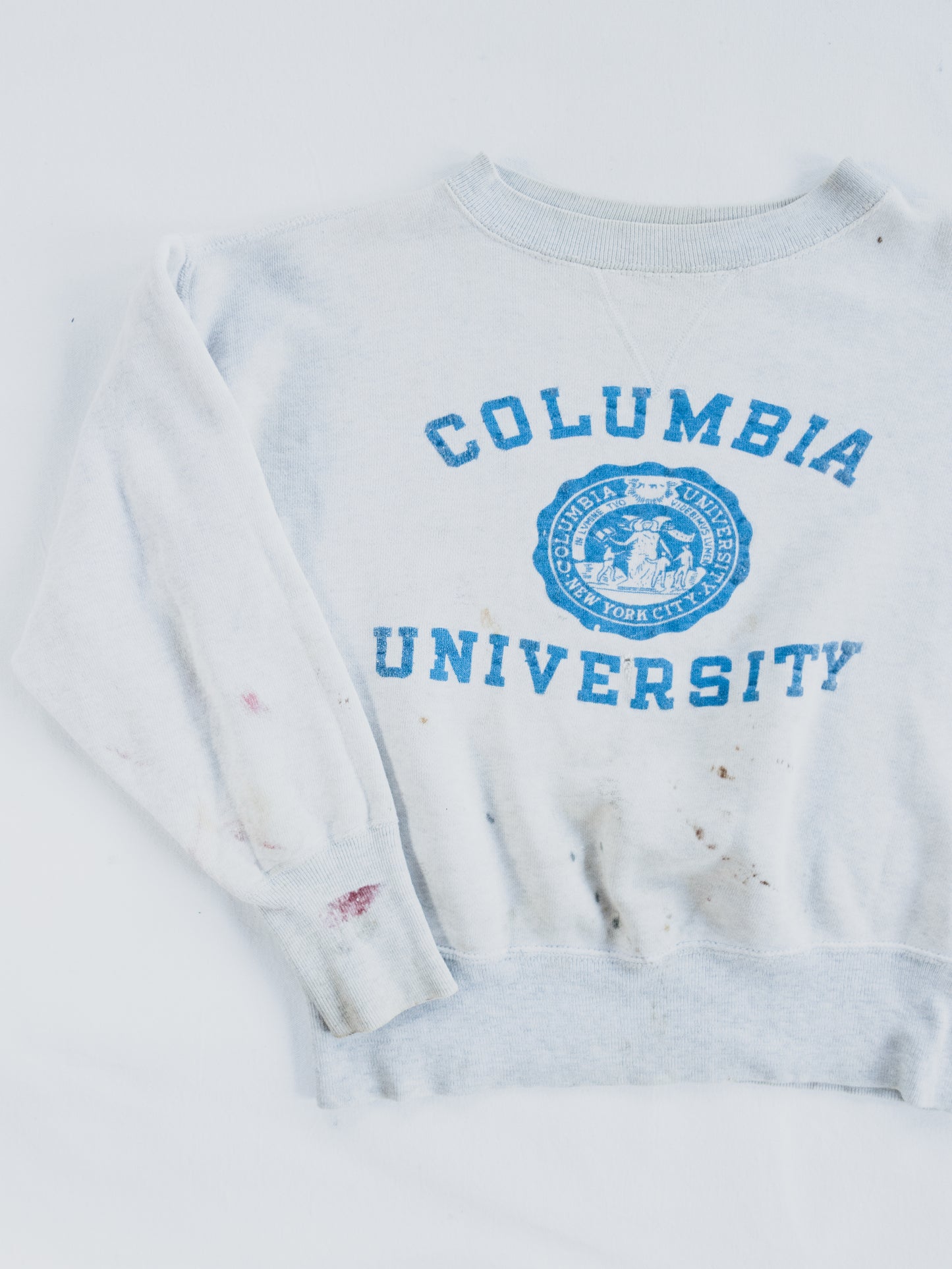1950's Paint splattered " Columbia Uni. " Sweat - S