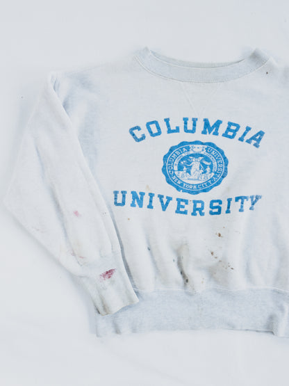 1950's Paint splattered " Columbia Uni. " Sweat - S