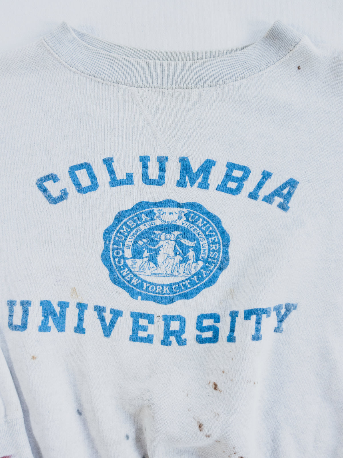 1950s Paint splattered " Columbia Uni. " Sweat - S