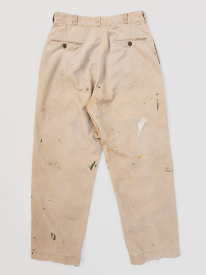 1940's Crazy Paint Splattered Chinos - 30x30