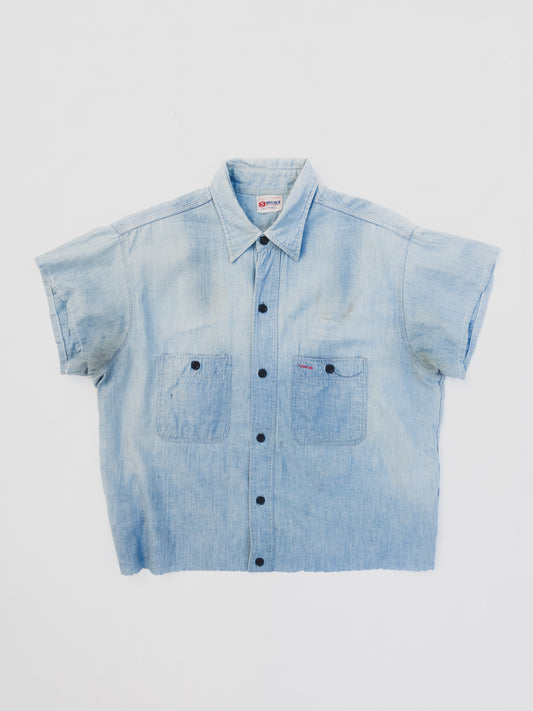 1950's Cropped + Faded Chambray - M